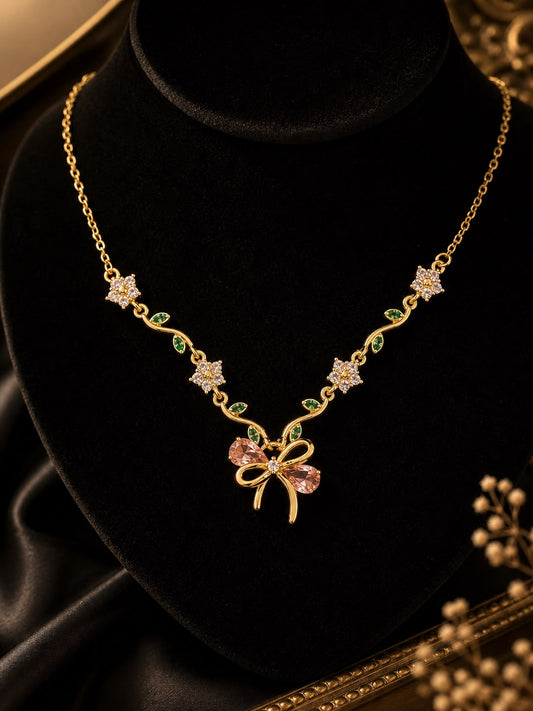 Floral Bow Necklace