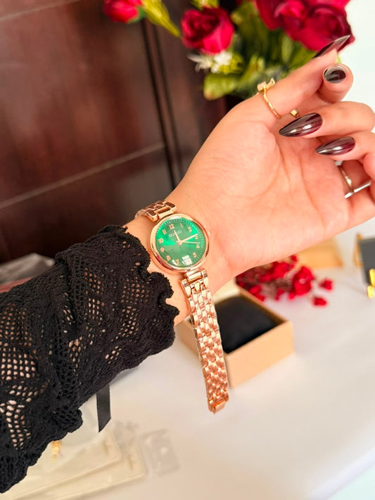 Emerald Muse Rose Gold Watch